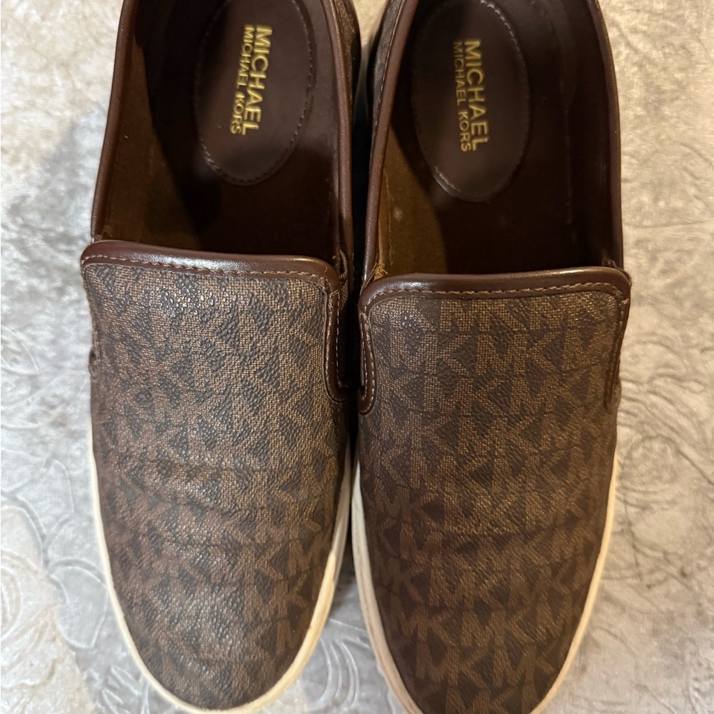 Michael Kors Dark Brown Patterned Men's Loafers